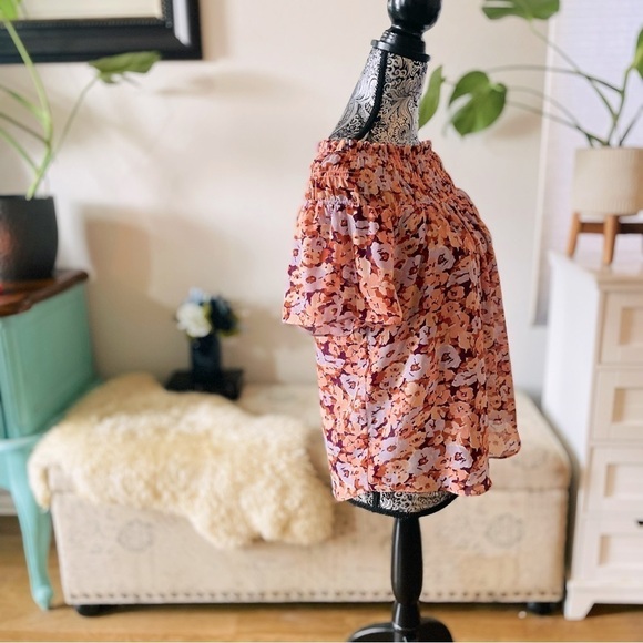 🏷️ 4/$25 Madewell Smocked Mockneck Off-Shoulder Top in Floral Breeze Size Small - Picture 7 of 11